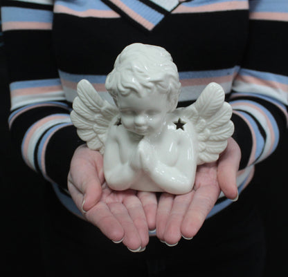 Angel Praying Oil Burner - White