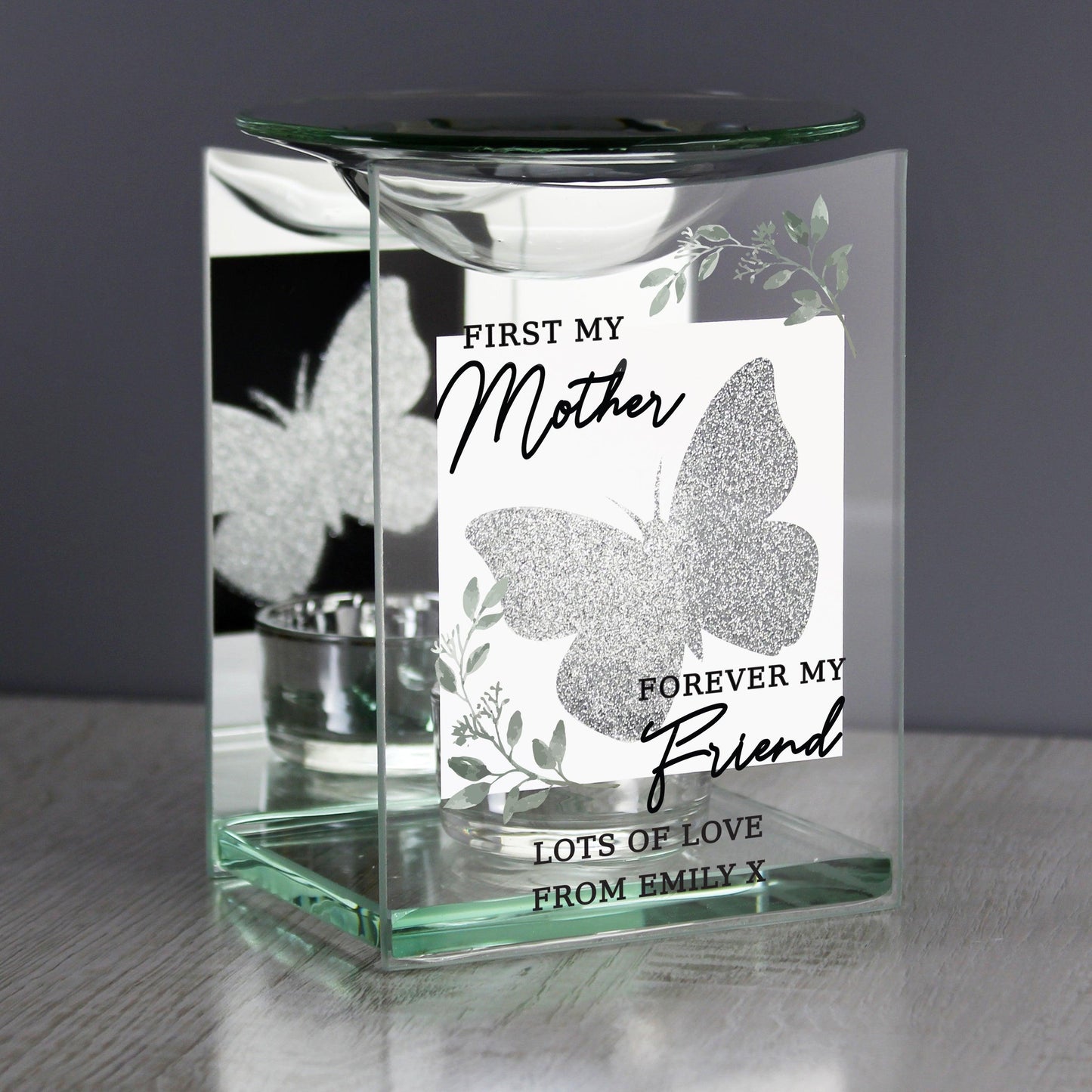 Personalised 'First My Mother' Butterfly Oil Burner