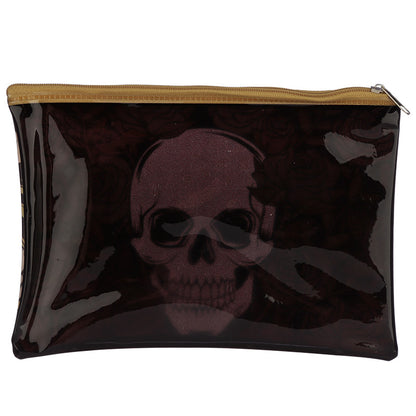 Skulls and Roses Clear Toiletry Bag / Make-Up Pouch - Myhappymoments.co.uk