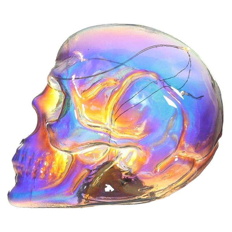 Skull & Bones Iridescent Rainbow LED Skull Head Light - Myhappymoments.co.uk