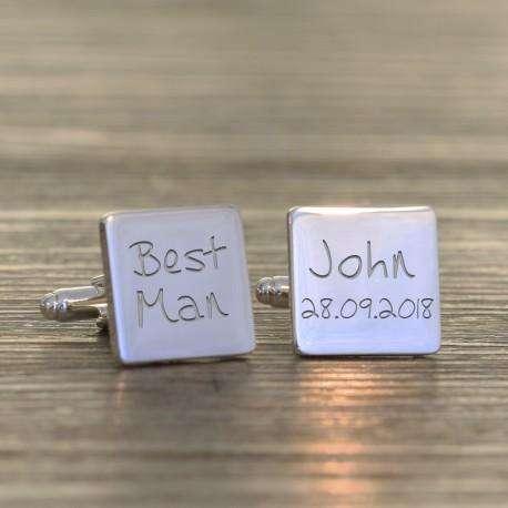 Personalised Best Man Cufflinks - Myhappymoments.co.uk