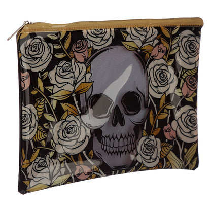 Skulls and Roses Clear Toiletry Bag / Make-Up Pouch - Myhappymoments.co.uk