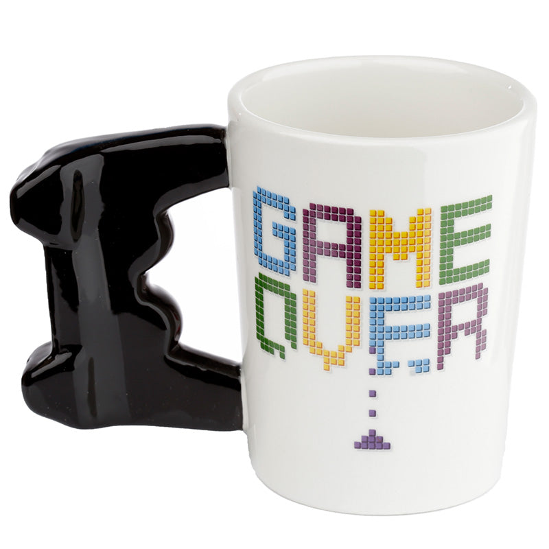 GAME OVER Game Controller Ceramic Shaped Handle Mug