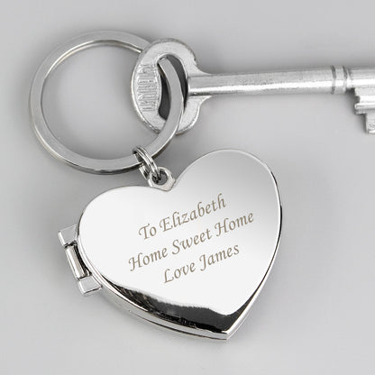 Personalised Heart Photo Locket Keyring