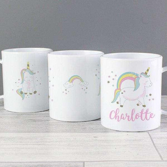 Personalised Baby Unicorn Plastic Mug - Myhappymoments.co.uk