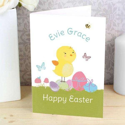 Personalised Easter Meadow Chick Card - Myhappymoments.co.uk