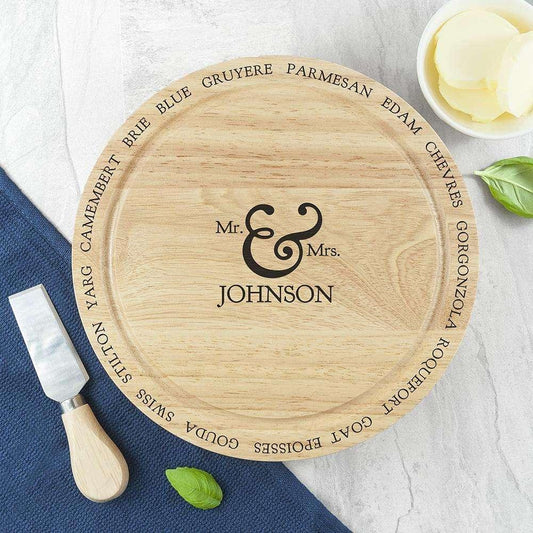 Personalised Connoisseur Couples Cheese Board Set - Myhappymoments.co.uk