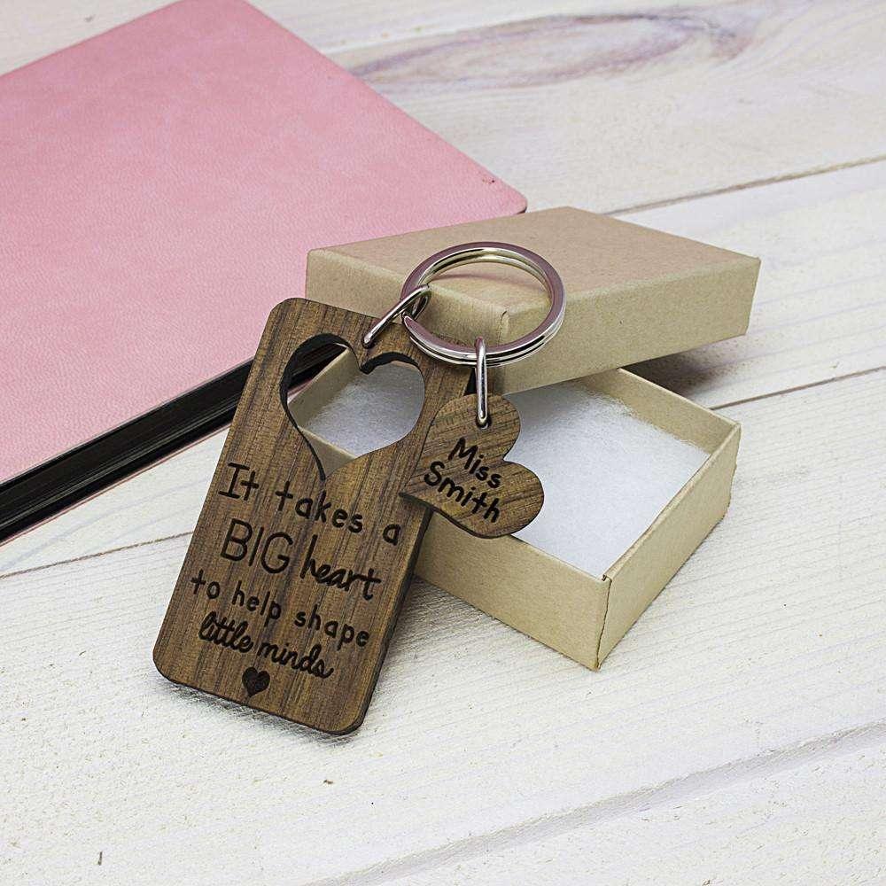 It Takes A Big Heart To Shape Little Minds Keyring - Myhappymoments.co.uk