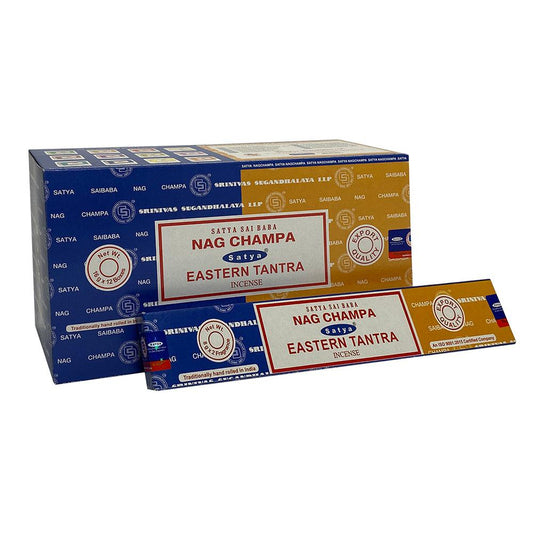 12 Pack of Combo Satya Incense Sticks - Nag Champa Eastern Tantra