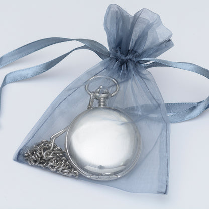 Engraved Groom Pocket Watch - Meet Miss Leave Mrs