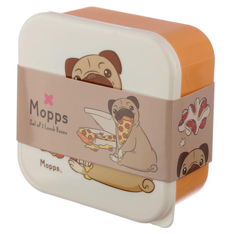 Set of 3 Lunch Boxes - Mopps Pug