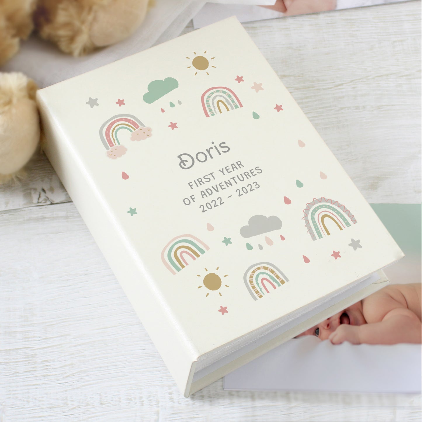 Personalised Rainbow Baby Photo Album with Sleeves - 6x4