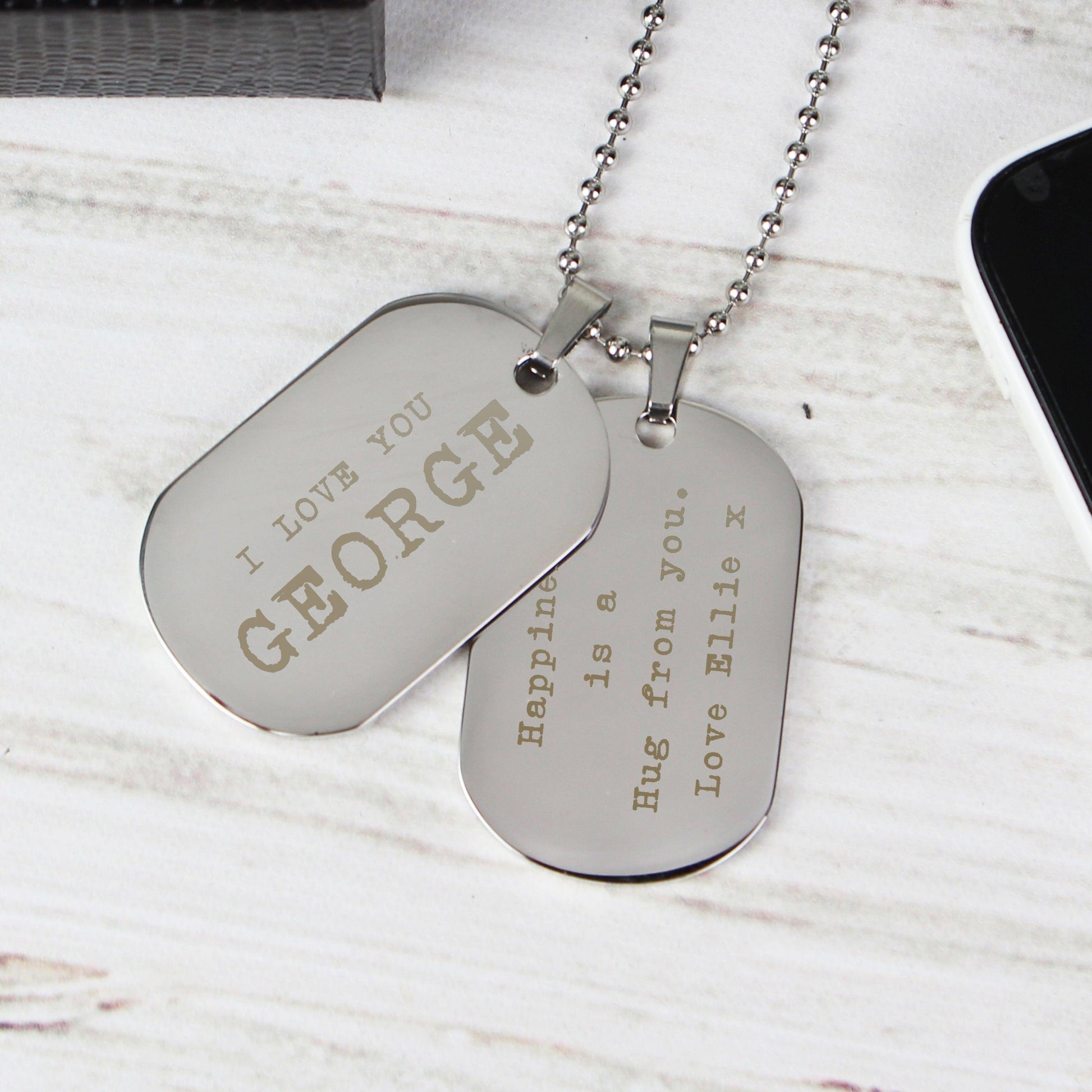 Personalised Worlds Best Steel Double Dog Tag Necklace