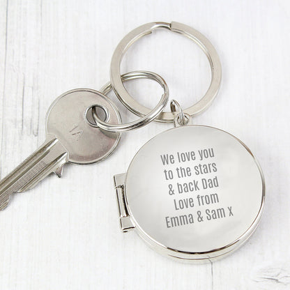 Personalised Free Text Photo Locket Keyring