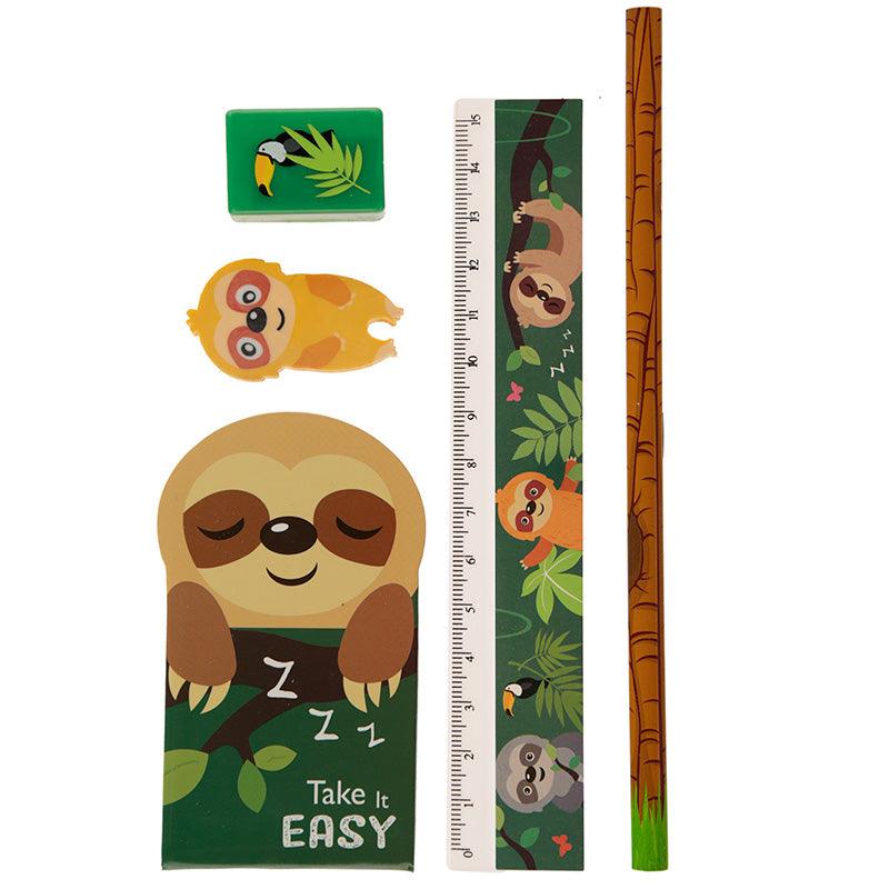 Sloth 5 Piece Stationery Set