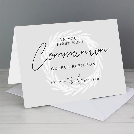 Personalised 'Truly Blessed' First Holy Communion Card