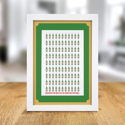 Personalised 99 Bottles Of Beer A4 Framed Print