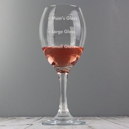 Personalised Measures Wine Glass 