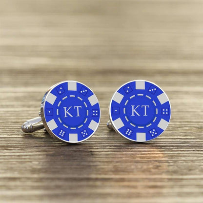 Personalised Poker Chip Cufflinks - Myhappymoments.co.uk