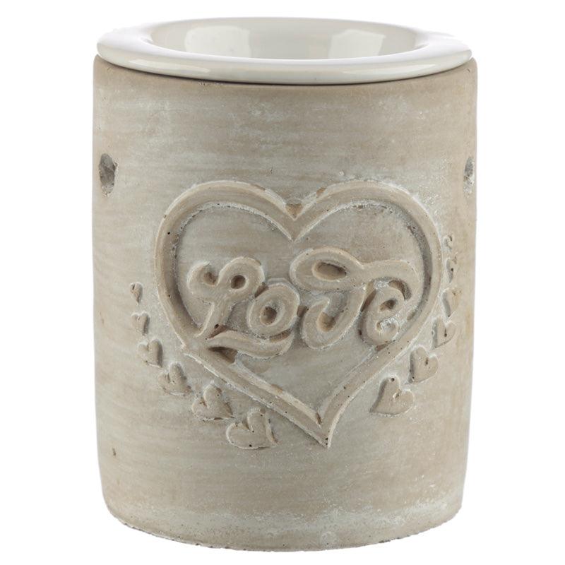 Concrete Love Heart Oil Burner