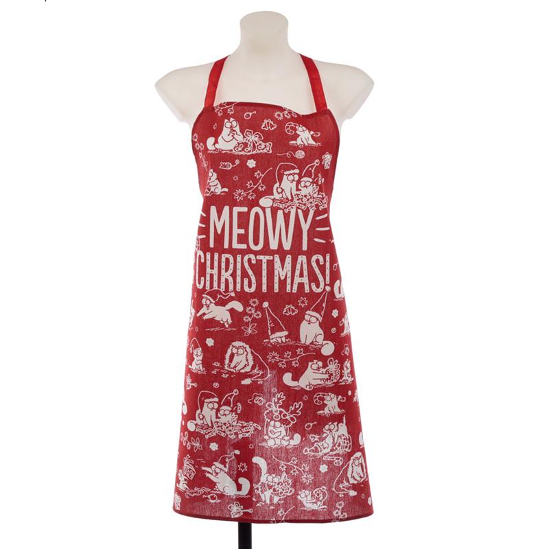 Poly Cotton Apron - Simon's Cat Meowy Christmas