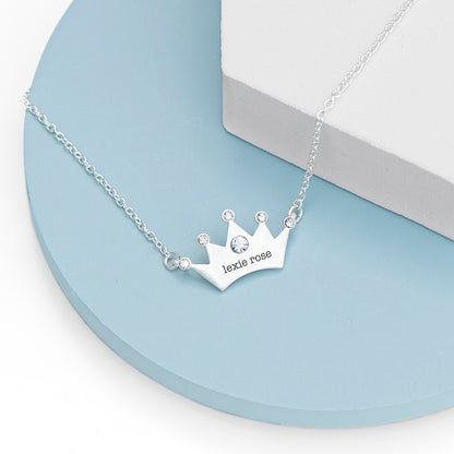 Personalised Kids Princess Crown Necklace