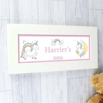 Personalised Baby Unicorn Name Frame - Myhappymoments.co.uk