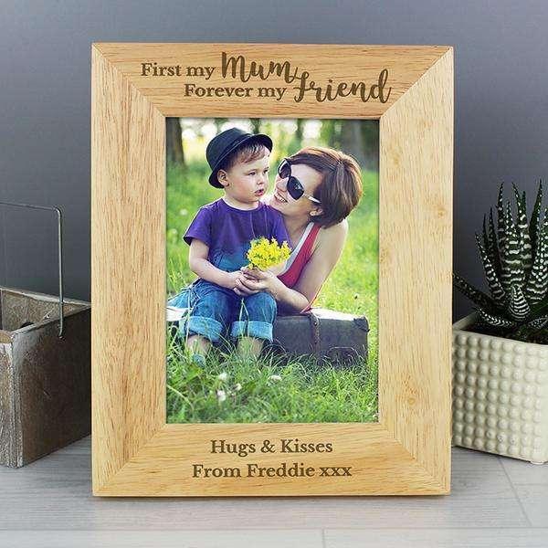 Personalised First My Mum Forever My Friend 5x7 Wooden Photo Frame - Myhappymoments.co.uk