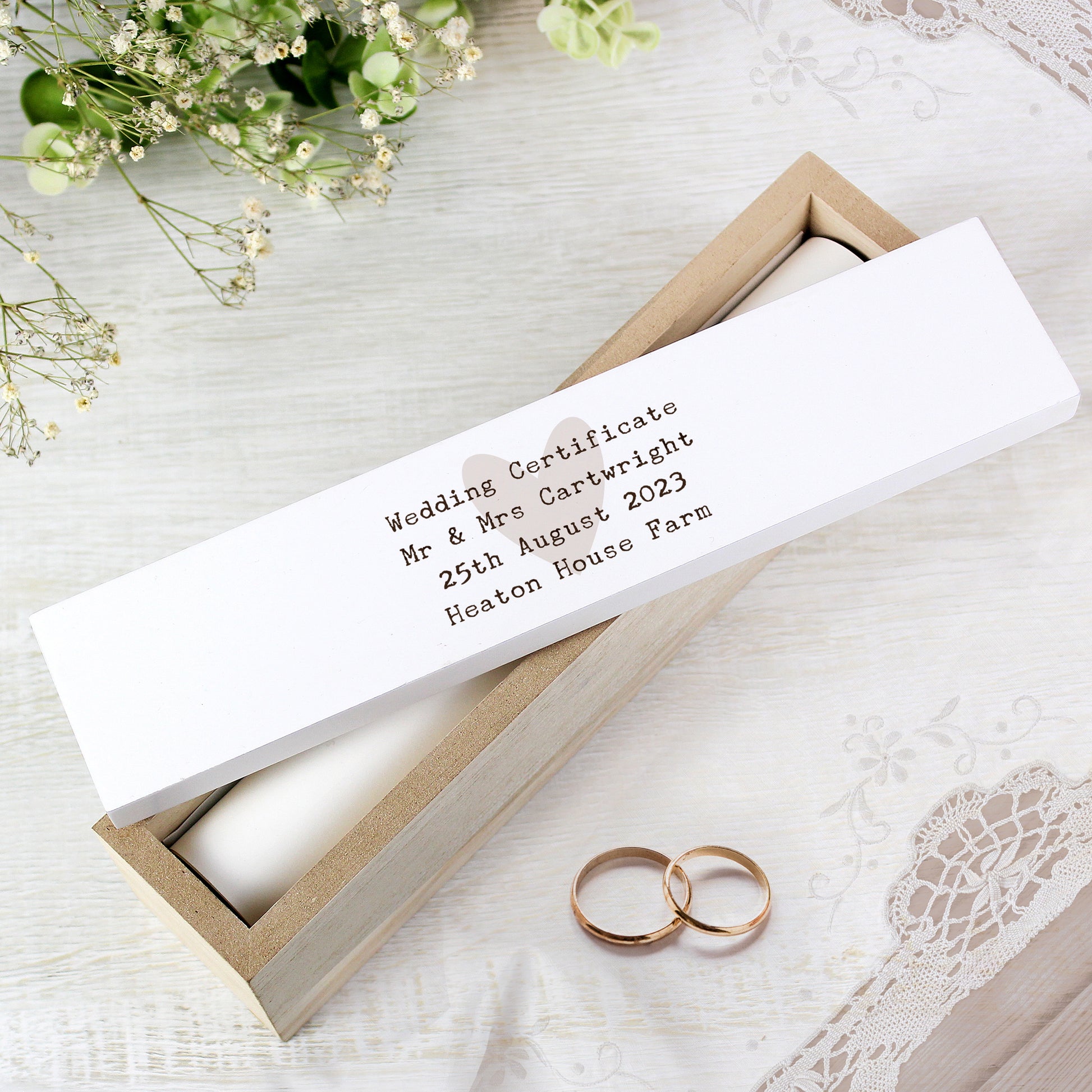 Personalised Free Text Wooden Certificate Holder