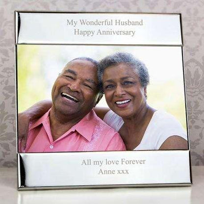 Personalised Any Message Silver Square Photo Frame 6x4 - Myhappymoments.co.uk