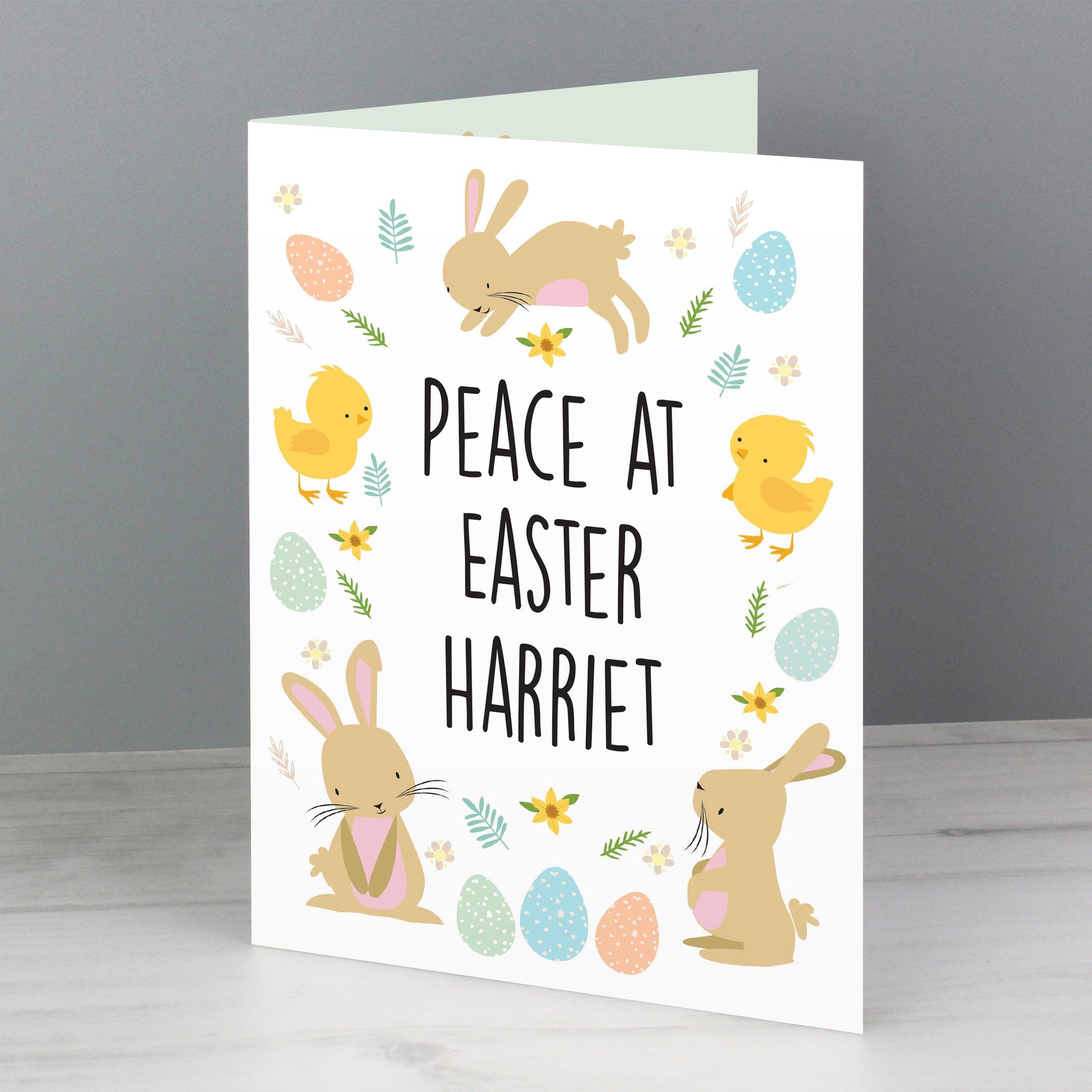 Personalised Easter Bunny & Chick Card