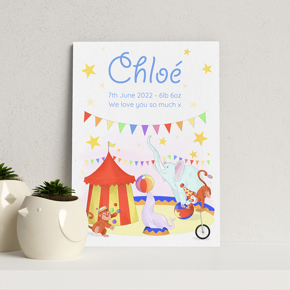 Personalised Circus Fun Print