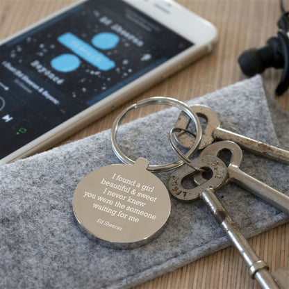 Personalised Favourite Song Lyric Keyring - Myhappymoments.co.uk