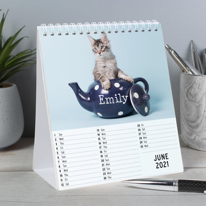 Personalised Cats and Kittens Desk Calendar 2021