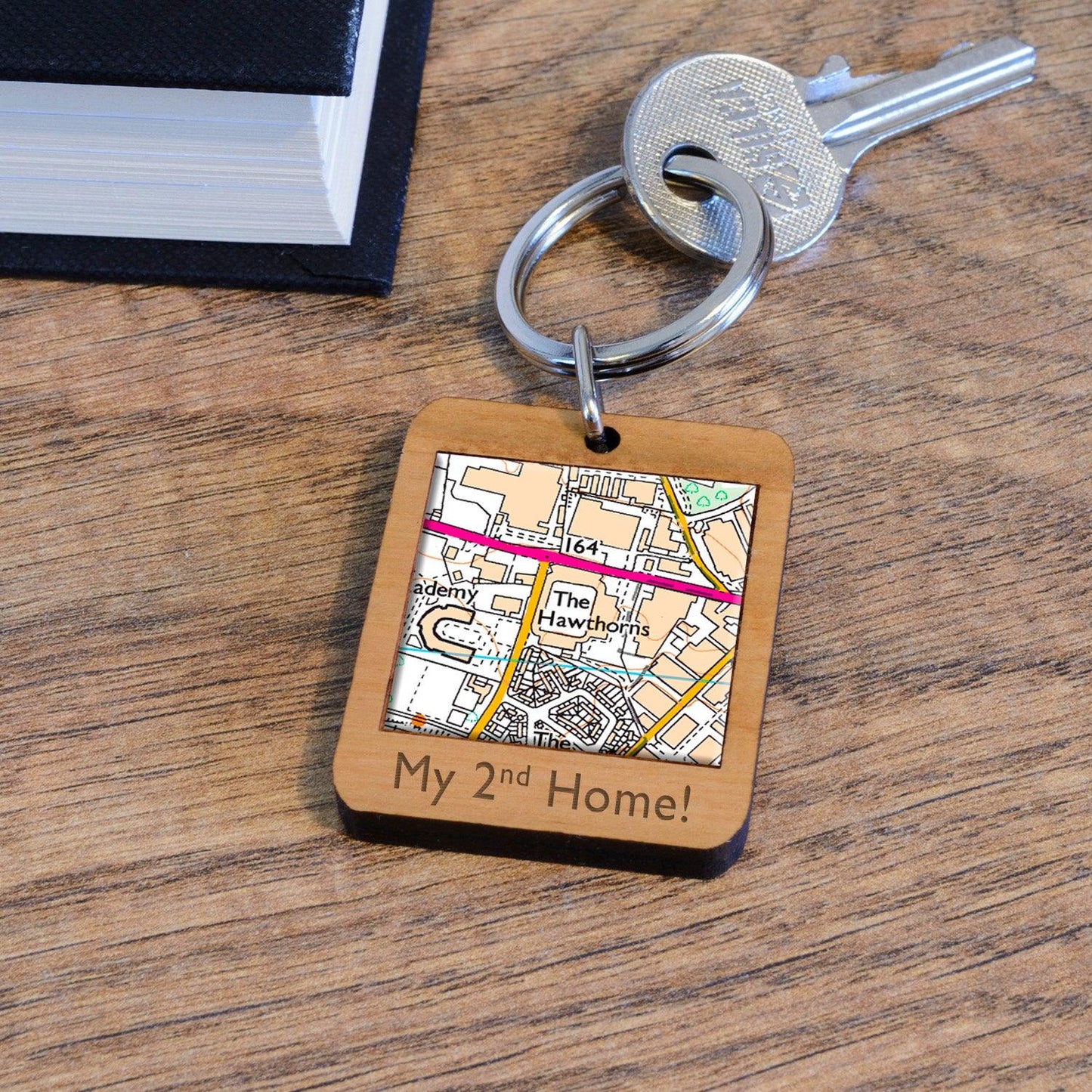 Football Stadium Map Wooden Keyring