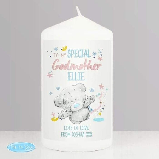 Personalised Me to You Godmother Pillar Candle - Myhappymoments.co.uk