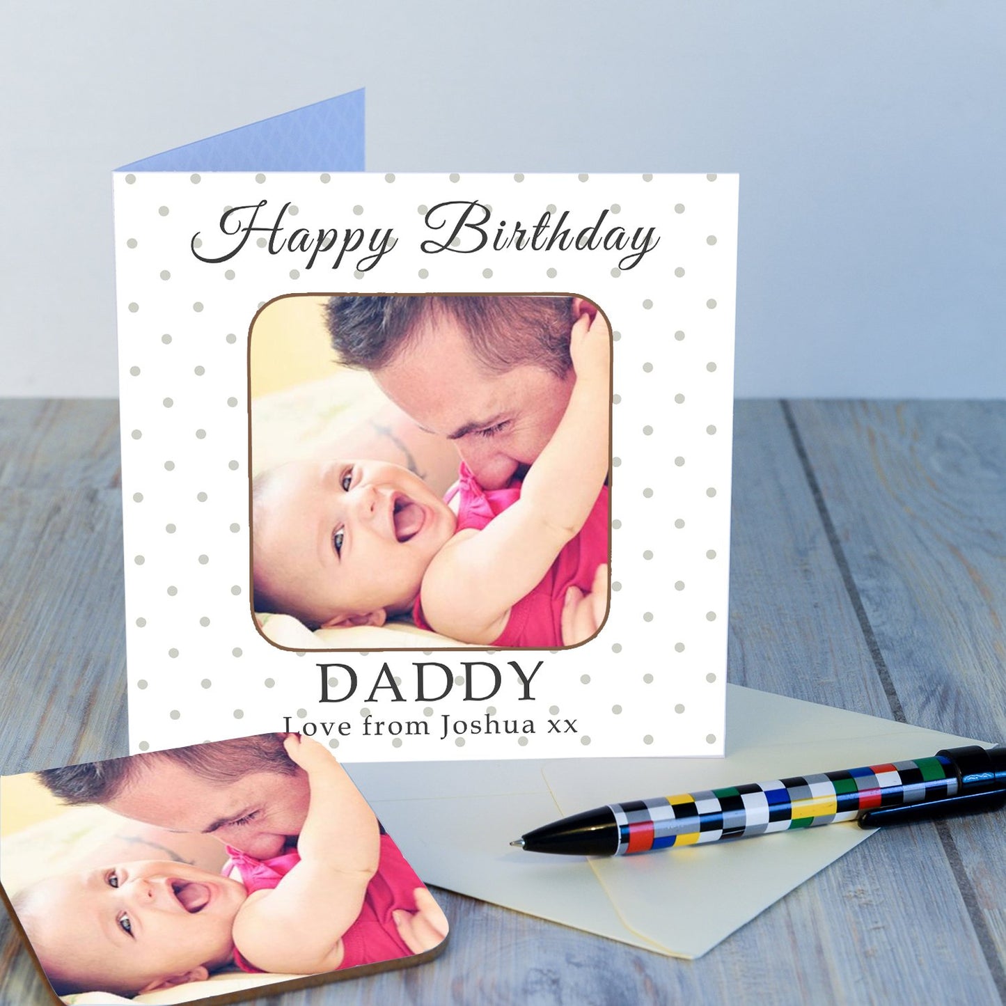 Personalised Photo Coaster Card - Happy Birthday