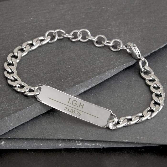 Personalised Classic Stainless Steel Men’s Bracelet - Myhappymoments.co.uk