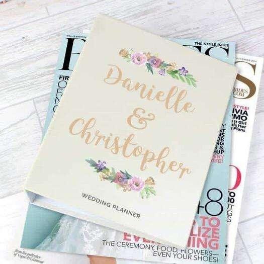 Personalised Floral Watercolour Wedding Planner - Myhappymoments.co.uk