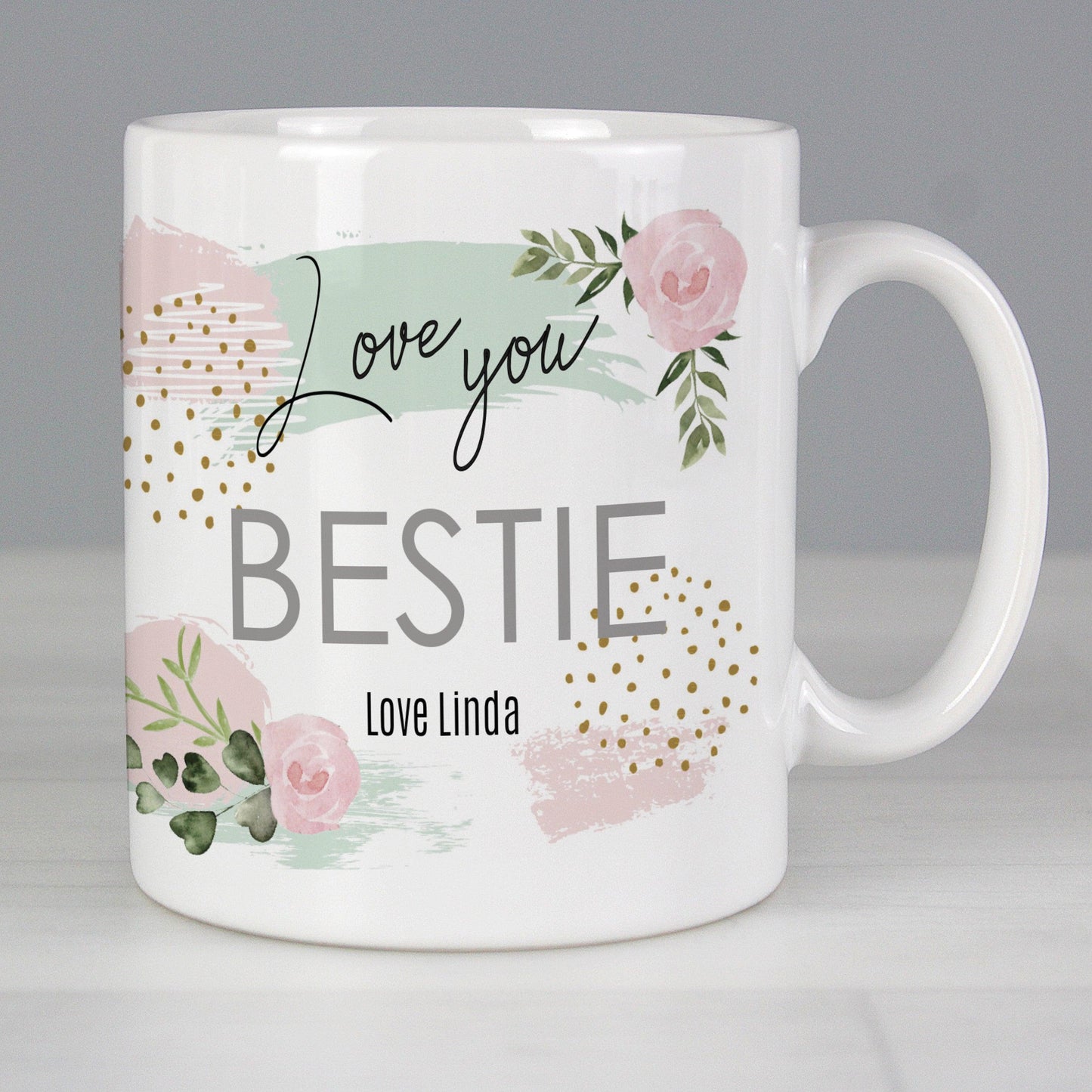 Personalised Abstract Rose Mug