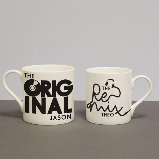 Set Of 2 Personalised Mugs - The Original & The Remix - Myhappymoments.co.uk