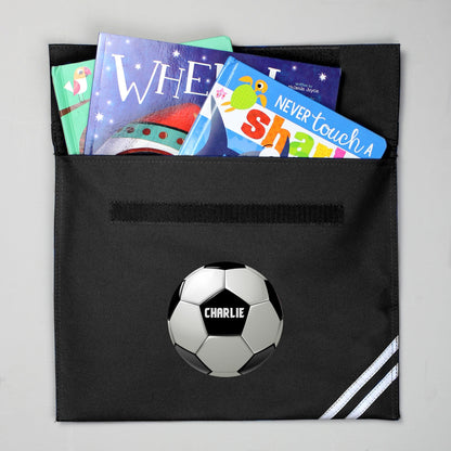 Personalised Football Black Book Bag