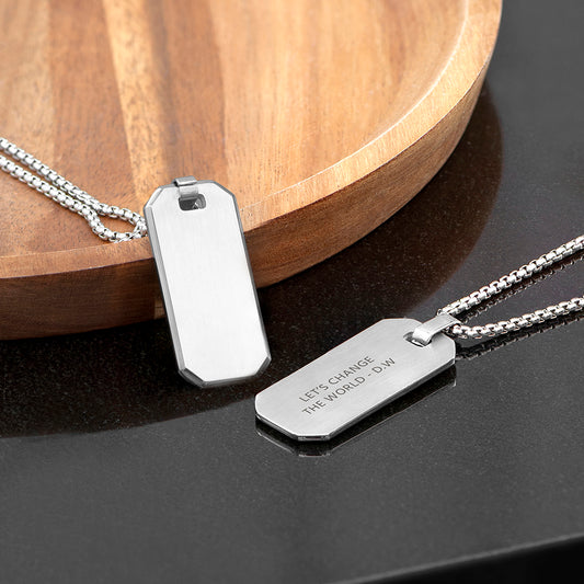 Personalised Silver Men's Dog Tag Necklace