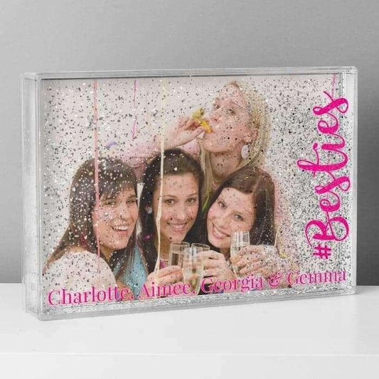 Personalised #Besties Glitter Shaker Photo Frame - Myhappymoments.co.uk