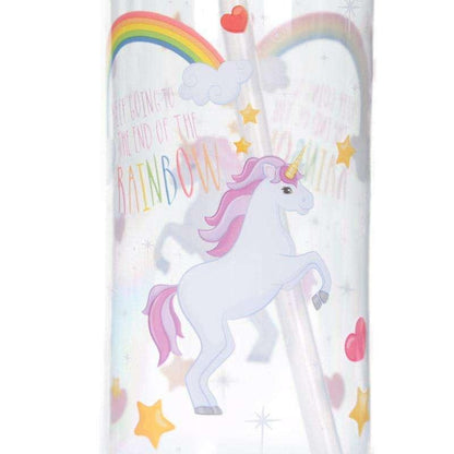 Unicorn Water Bottle with Flip Straw 500ml - Myhappymoments.co.uk