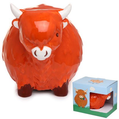 Highland Coo Cow Money Box