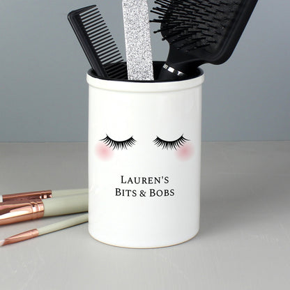 Personalised Eyelashes Ceramic Storage Pot