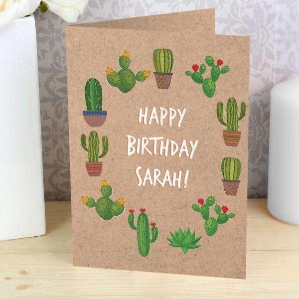 Personalised Cactus Card - Myhappymoments.co.uk