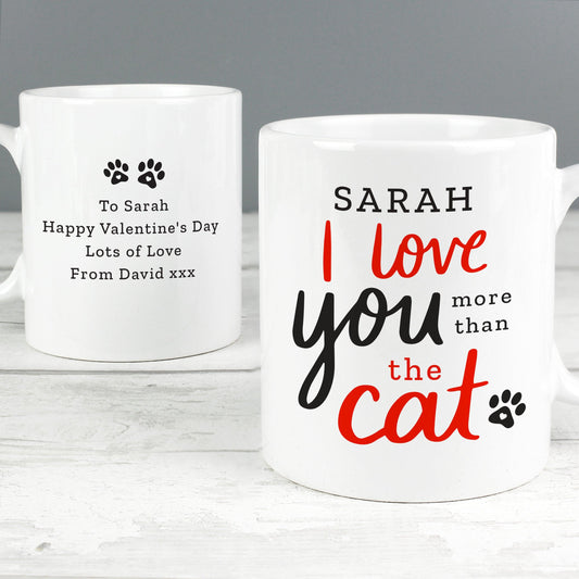 Personalised I Love You More Than The Cat Mug