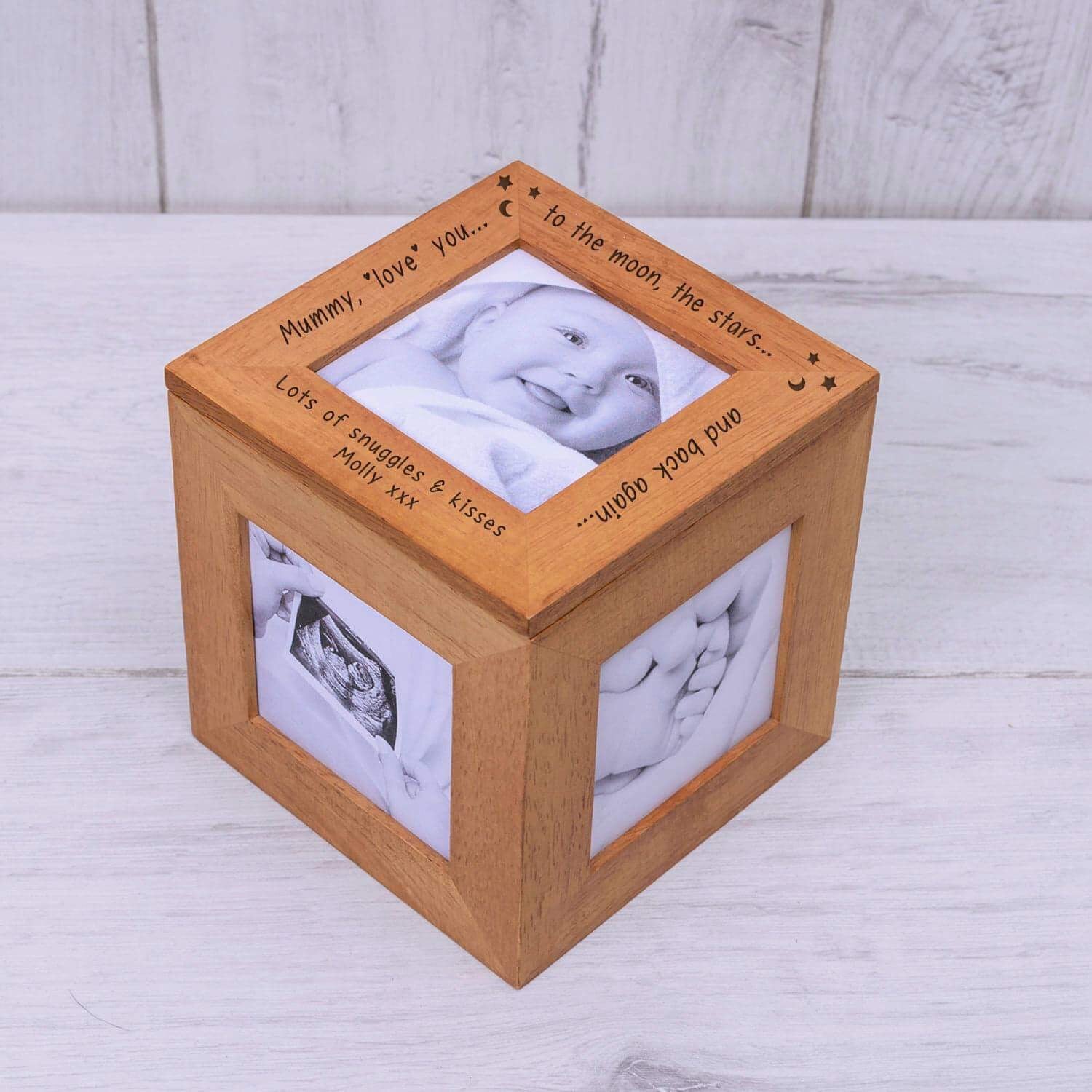 Personalised Mummy Love You To The Moon The Stars And Back Again Photo Frame Box Cube - Myhappymoments.co.uk